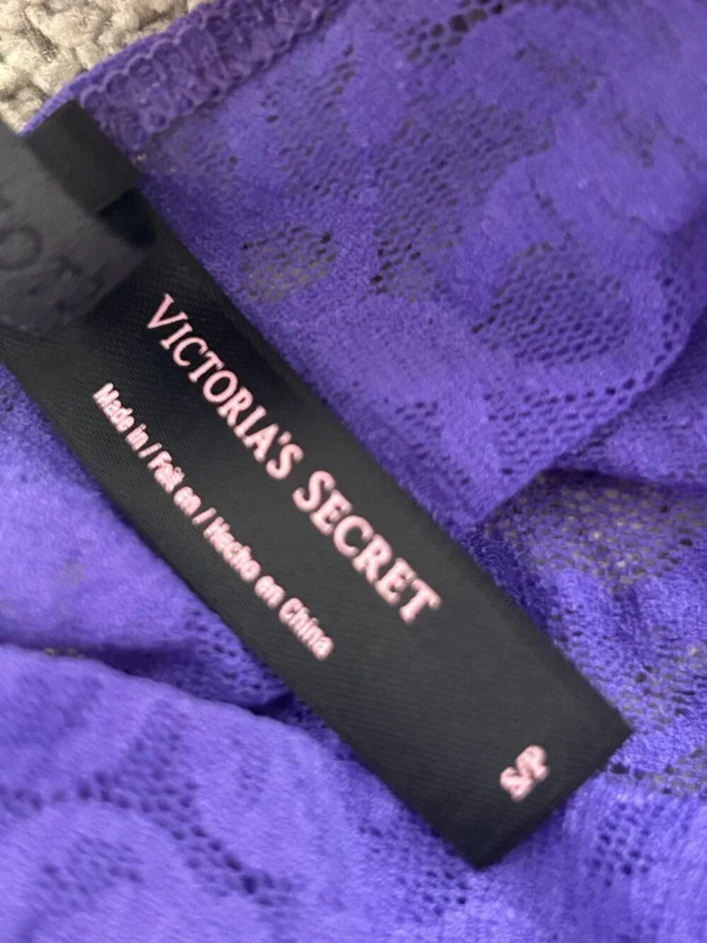 Victorias Secret The Lacie Sheer Lace Halter Babydoll Lingerie Purple Size Small